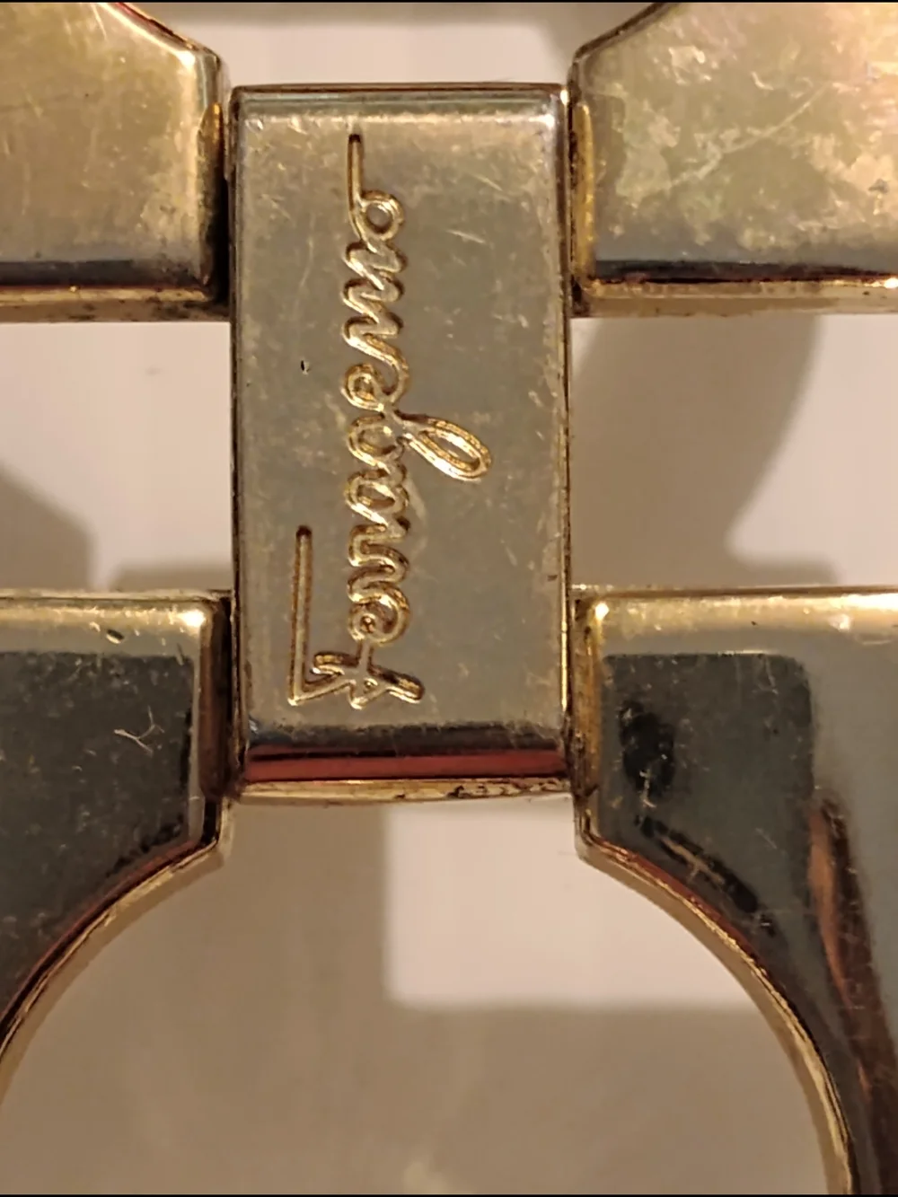 Salvatore Ferragamo Gold Gancini Belt Buckle